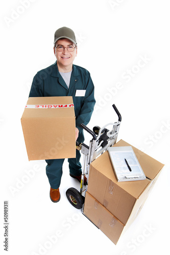 Photo: Delivery postman. Delivery postman.