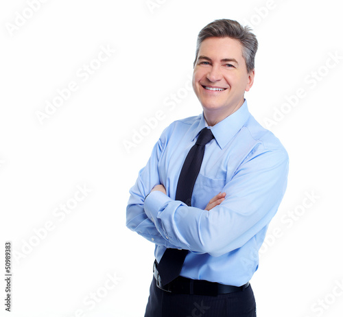 Photo: Businessman isolated on white. Businessman isolated on white.