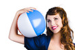 Woman with beach ball