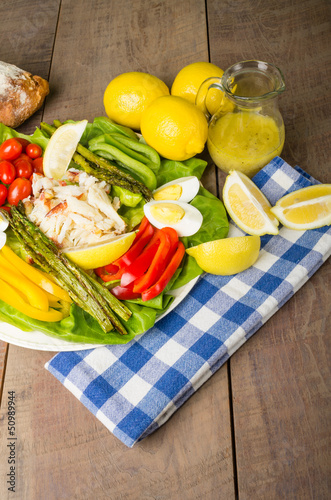 Photo: Crab salad with asparagus and lemon dressing Crab salad with asparagus and lemon dressing