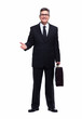 Businessman presenting a copyspace.