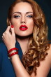 Photo: glamor sexy stylish blond model with bright makeup glamor sexy stylish blond model with bright makeup