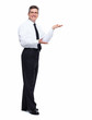 Businessman presenting a copyspace.