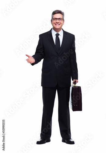 Photo: Businessman presenting a copyspace. Businessman presenting a copyspace.