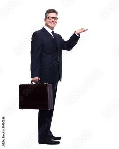 Photo: Businessman presenting a copyspace. Businessman presenting a copyspace.
