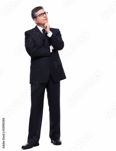 Photo: Businessman thinking. Businessman thinking.