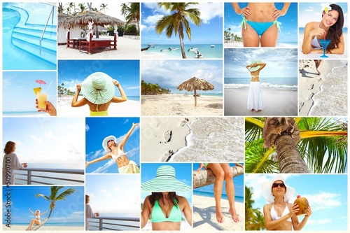 Photo: Exotic luxury resort collage. Exotic luxury resort collage.