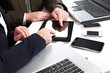 Business people group working with laptop.