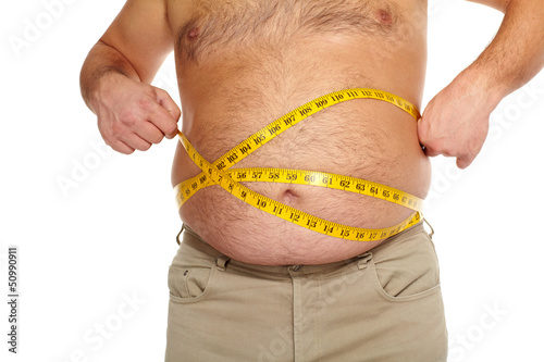 Photo: Fat man with a big belly. Fat man with a big belly.
