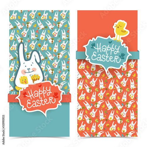 Vector: Happy easter banners Happy easter banners