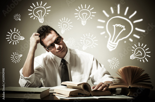 Photo: Thinking man. Thinking man.