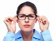 Business woman with eyeglasses .