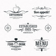 Label set for restaurant and cafe