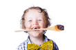Boy with chocolate covered face