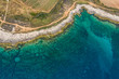 Footpath rocky beach in Istria, Croatia