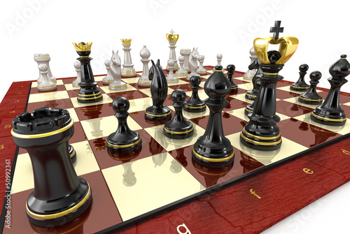 Illustration: Chess game board Chess game board