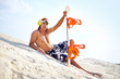 Sand-boarder at leisure