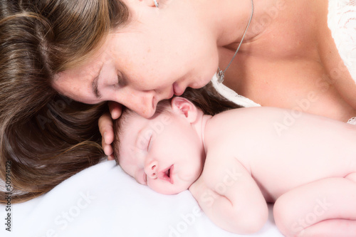 Photo: Tender mom and baby Tender mom and baby
