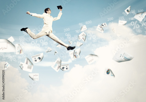 Photo: Image of running businessman Image of running businessman