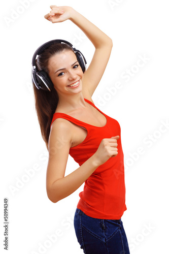 Photo: Happy smiling girl dancing Happy smiling girl dancing