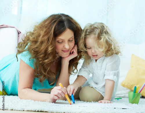 Photo: Drawing with daughter Drawing with daughter