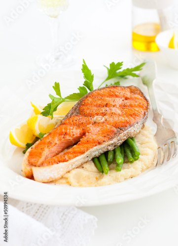 Photo: salmon with vegetables salmon with vegetables