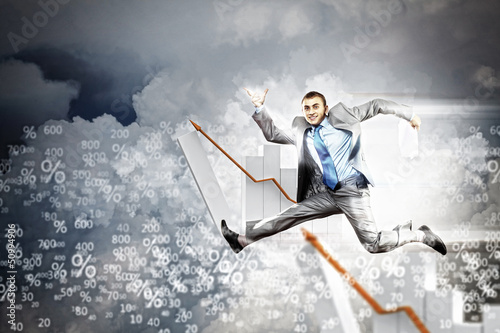 Photo: Image of running businessman Image of running businessman