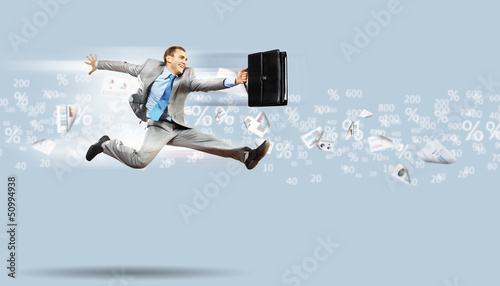 Photo: Image of running businessman Image of running businessman