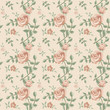 Seamless Pattern Of Roses Retr... Seamless Pattern Of Roses Retr...