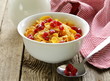 healthy breakfast of muesli with milk
