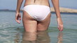 Video: Sexy woman walking into the sea, super slow motion Sexy woman walking into the sea, super slow motion