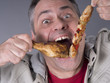 Hungry meat-eating man, no diet