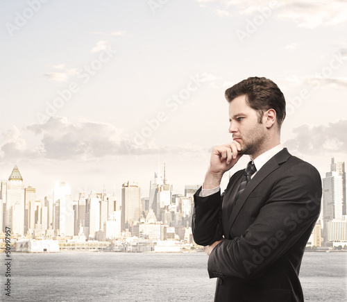 Photo: businessman thinking businessman thinking