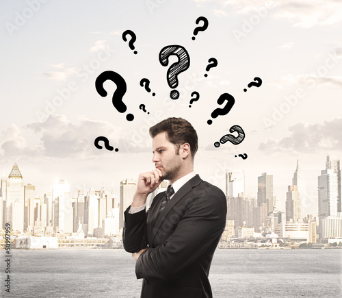 Photo: man thinking man thinking