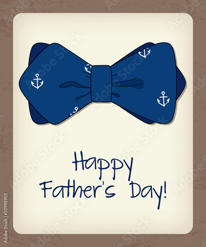 Vector: Father day greeting card with bow tie Father day greeting card with bow tie