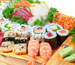 Delicious varieties of exotic sushi seafood.
