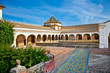 Patio Principal of La Casa De Pilatos, Seville In Spain.