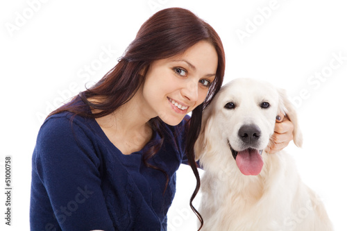 Photo: Beautiful young woman with a dog Beautiful young woman with a dog