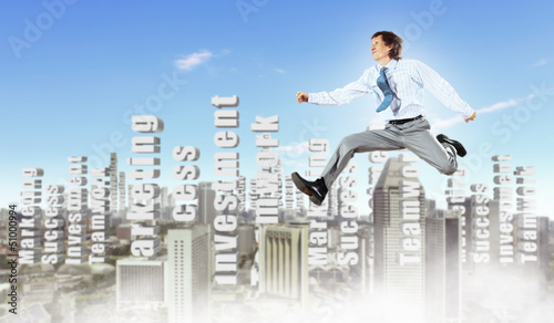 Photo: Image of running businessman Image of running businessman