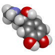 Adrenaline (epinephrine) hormone and neurotransmitter, molecular