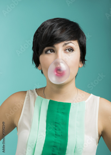 Photo: Girl with a bubble gum Girl with a bubble gum