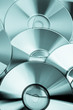 several CD and DVD discs