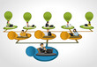 Template with business people on hierarchy tree