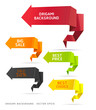 Colorful Origami Style Options Banner & Card. Vector illustratio
