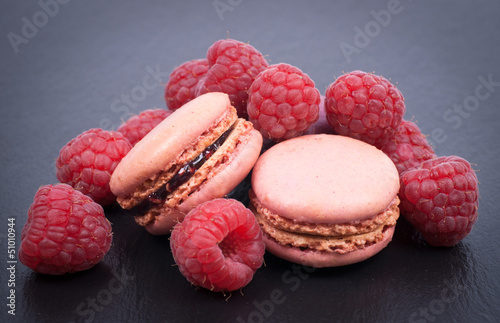 Photo: Macarons, Himbeeren Macarons, Himbeeren