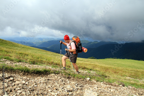 Photo: Summer hiking in the mountains. Summer hiking in the mountains.