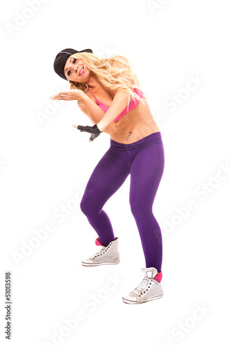 Photo: Female Dancer over white background Female Dancer over white background