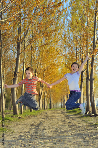 Photo: children play in forest children play in forest