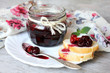 Sweet cherry jam with whole cherries