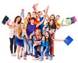 Group student with notebook.